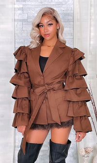 So Peplum Sleeved Cardigan