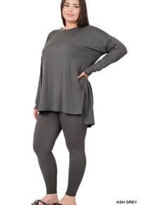 Swooped Neck Legging Set