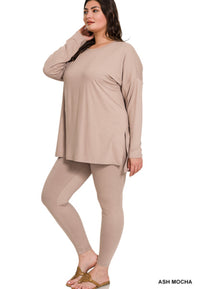 Swooped Neck Legging Set